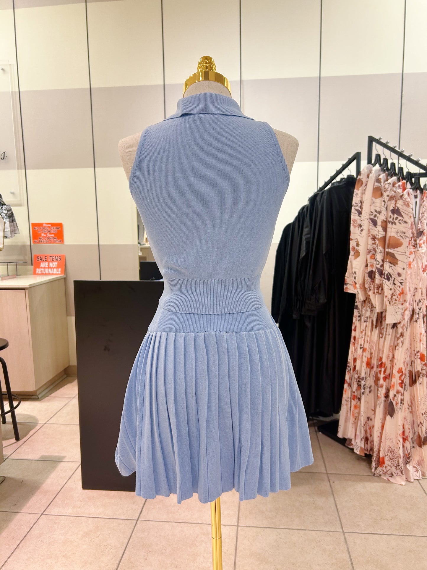 Sleeveless Tennis Skirt set