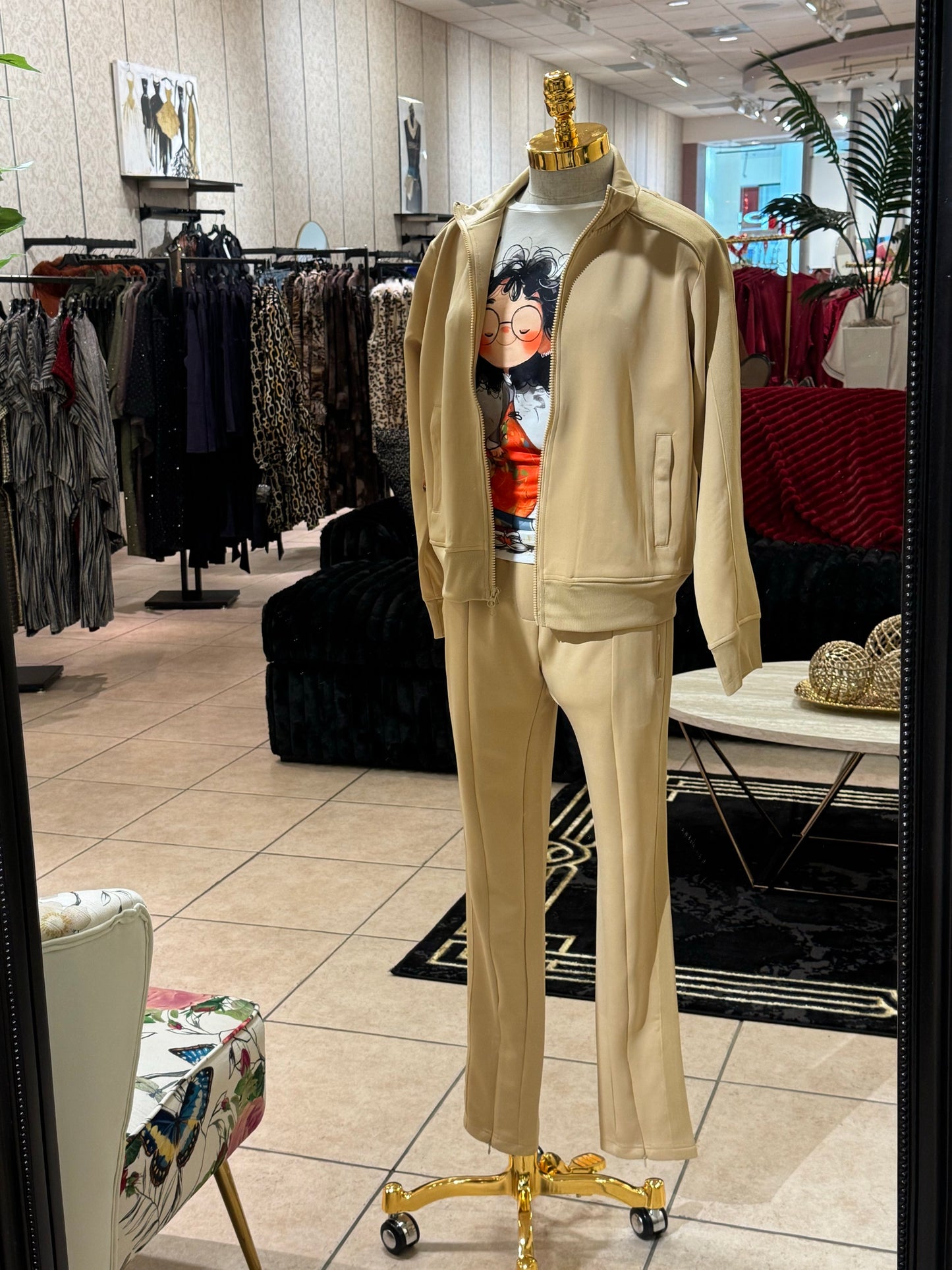 Beige Athleisure Wear