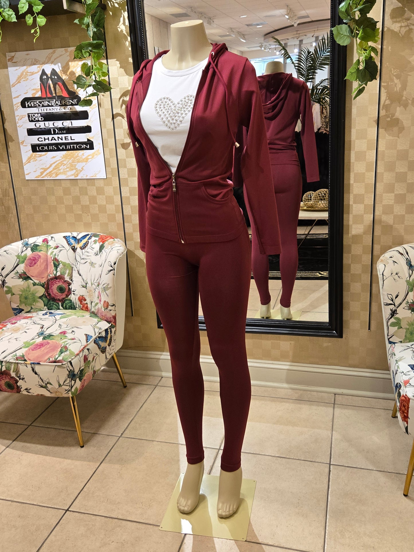 Chic Vibes - Burgundy Legging Set