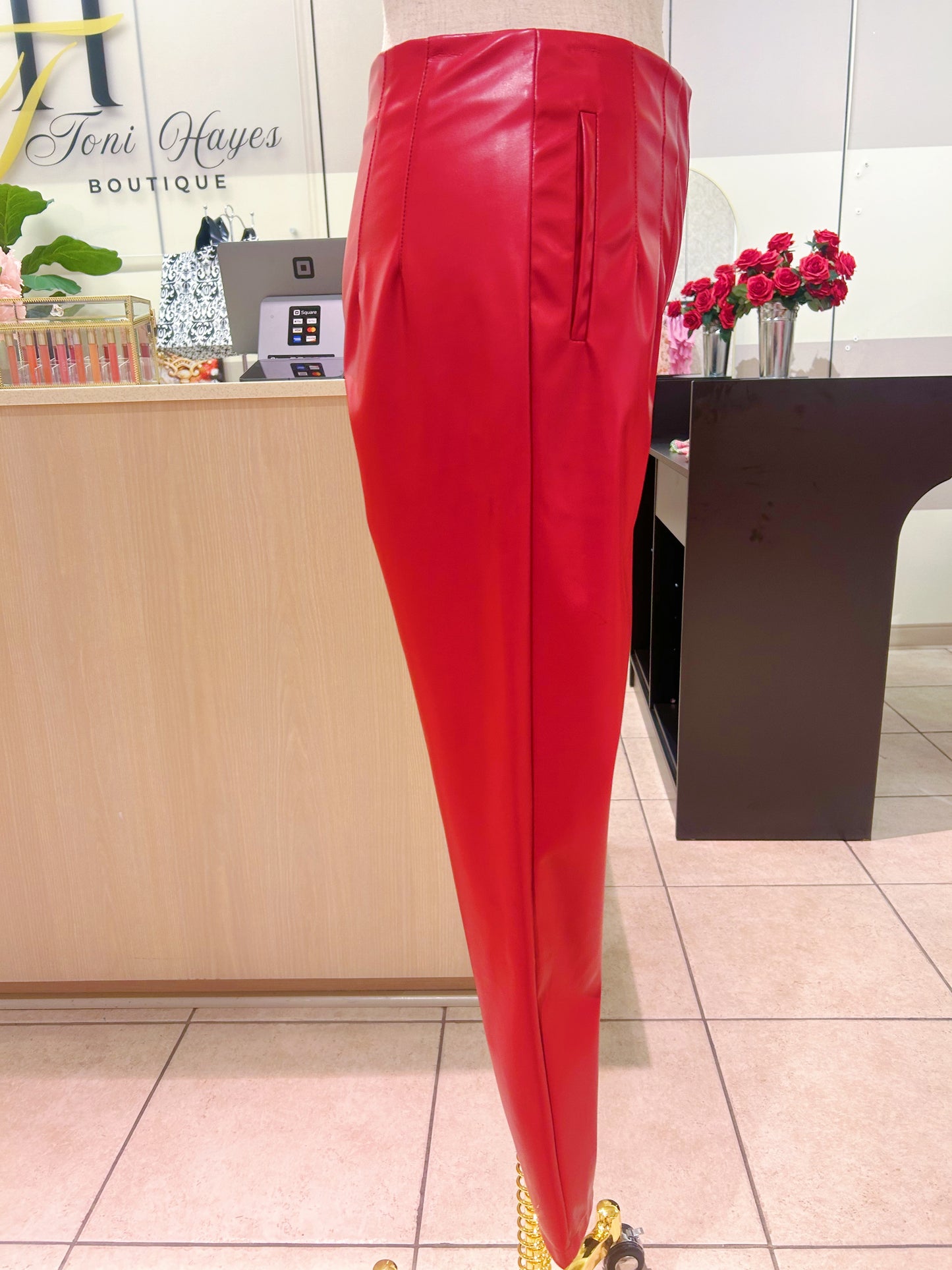 Red Leather Pants