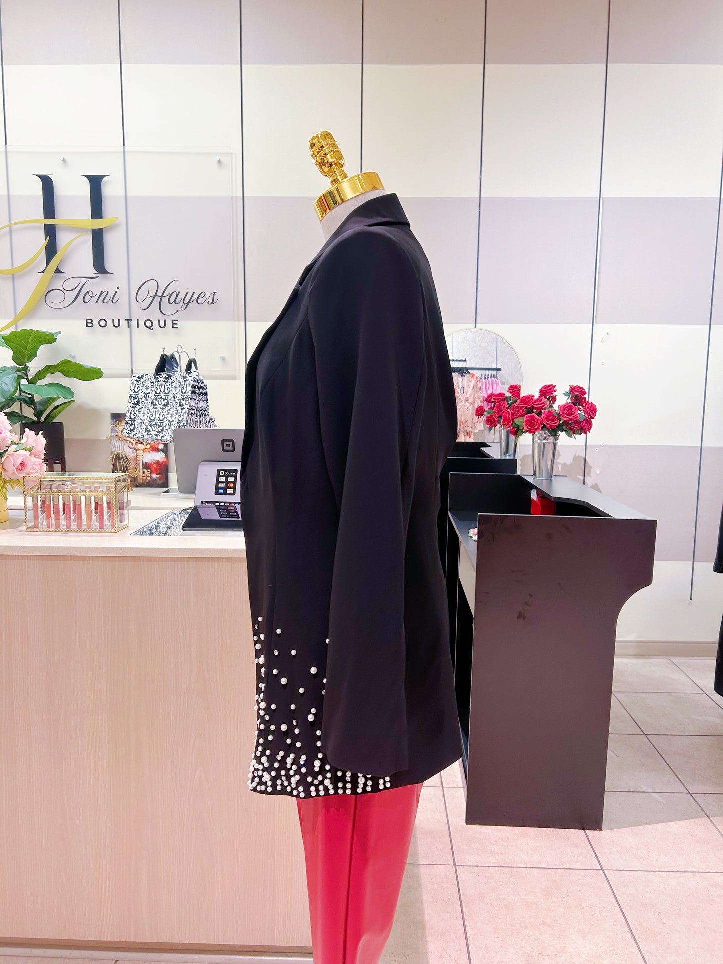 Pearl Blazer and Bustier Set