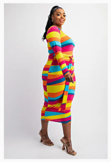 Color Splash Bodycon Dress
