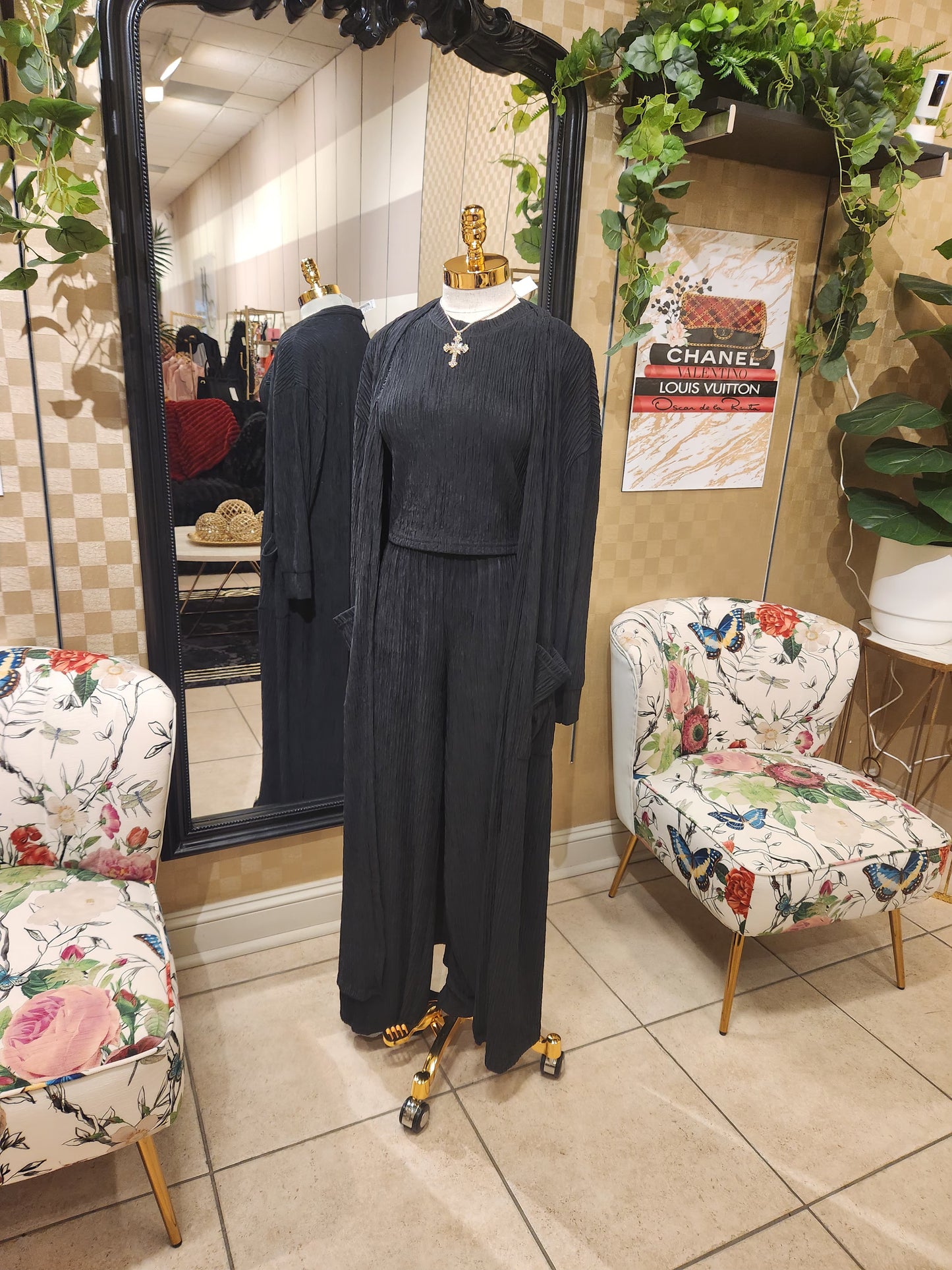 Black 3pc Pants Set