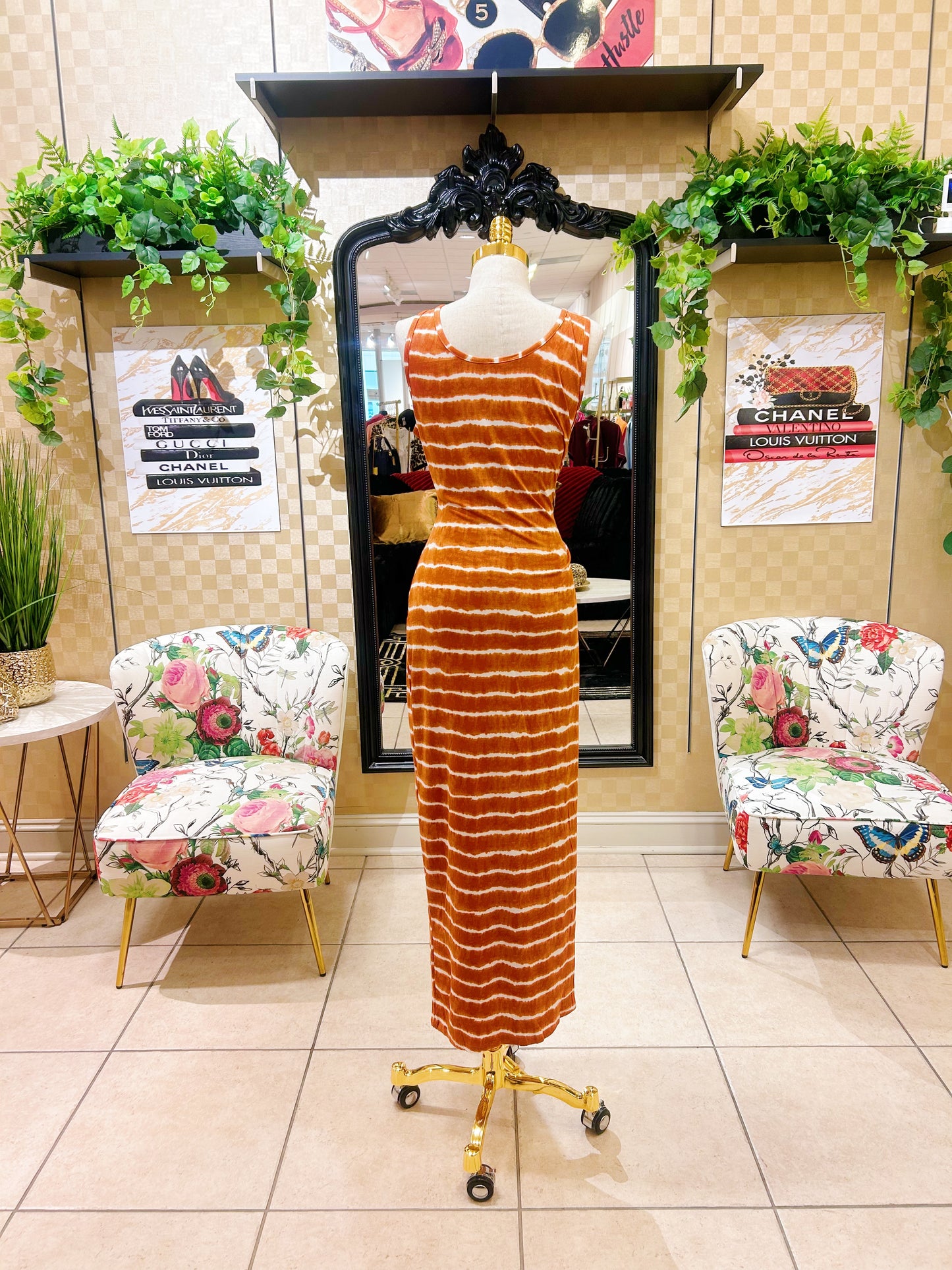 Striped Tie Dye Dress