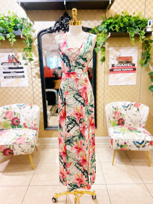 Double Slit Tropical Dress