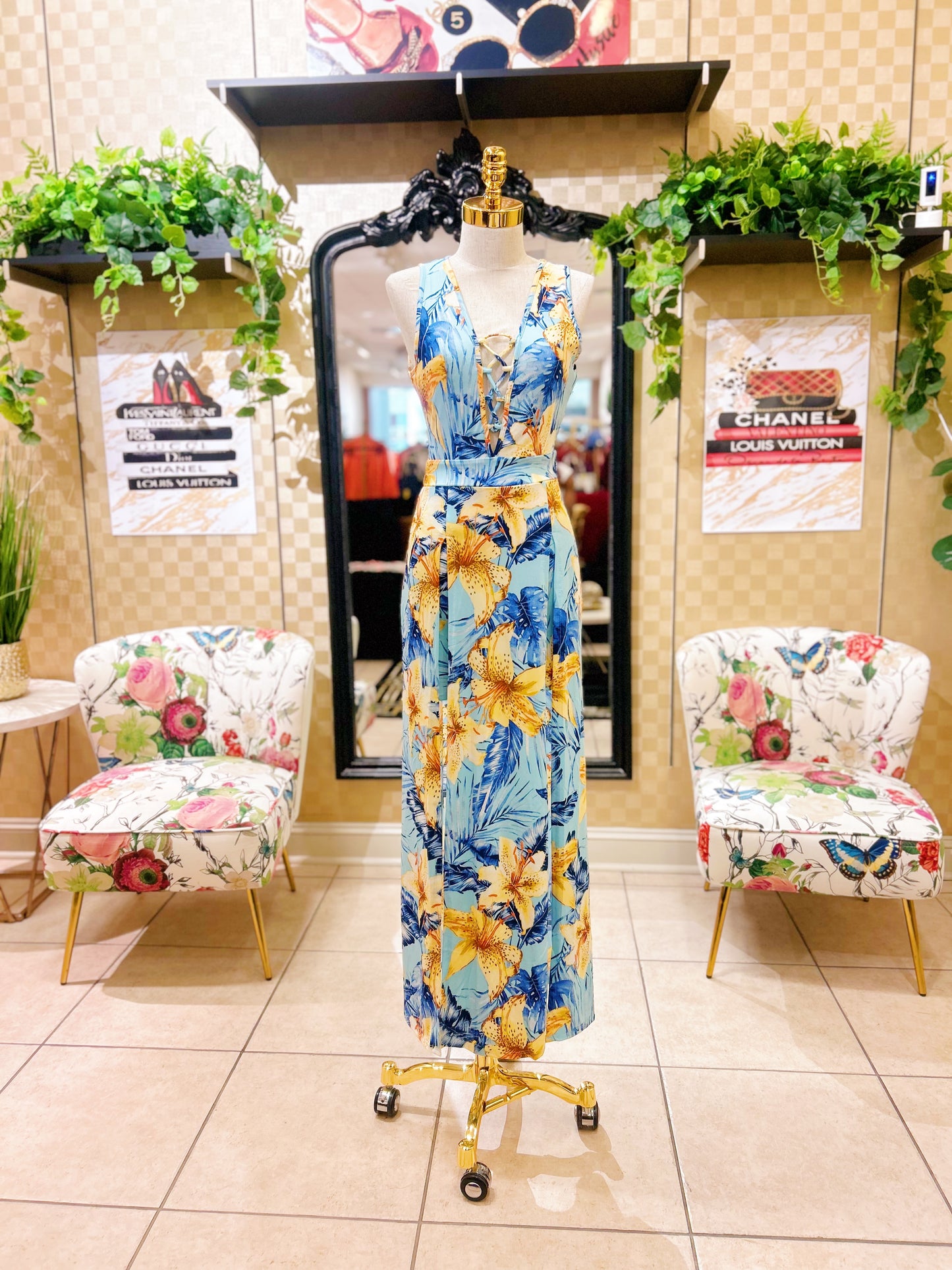 Double Slit Tropical Dress