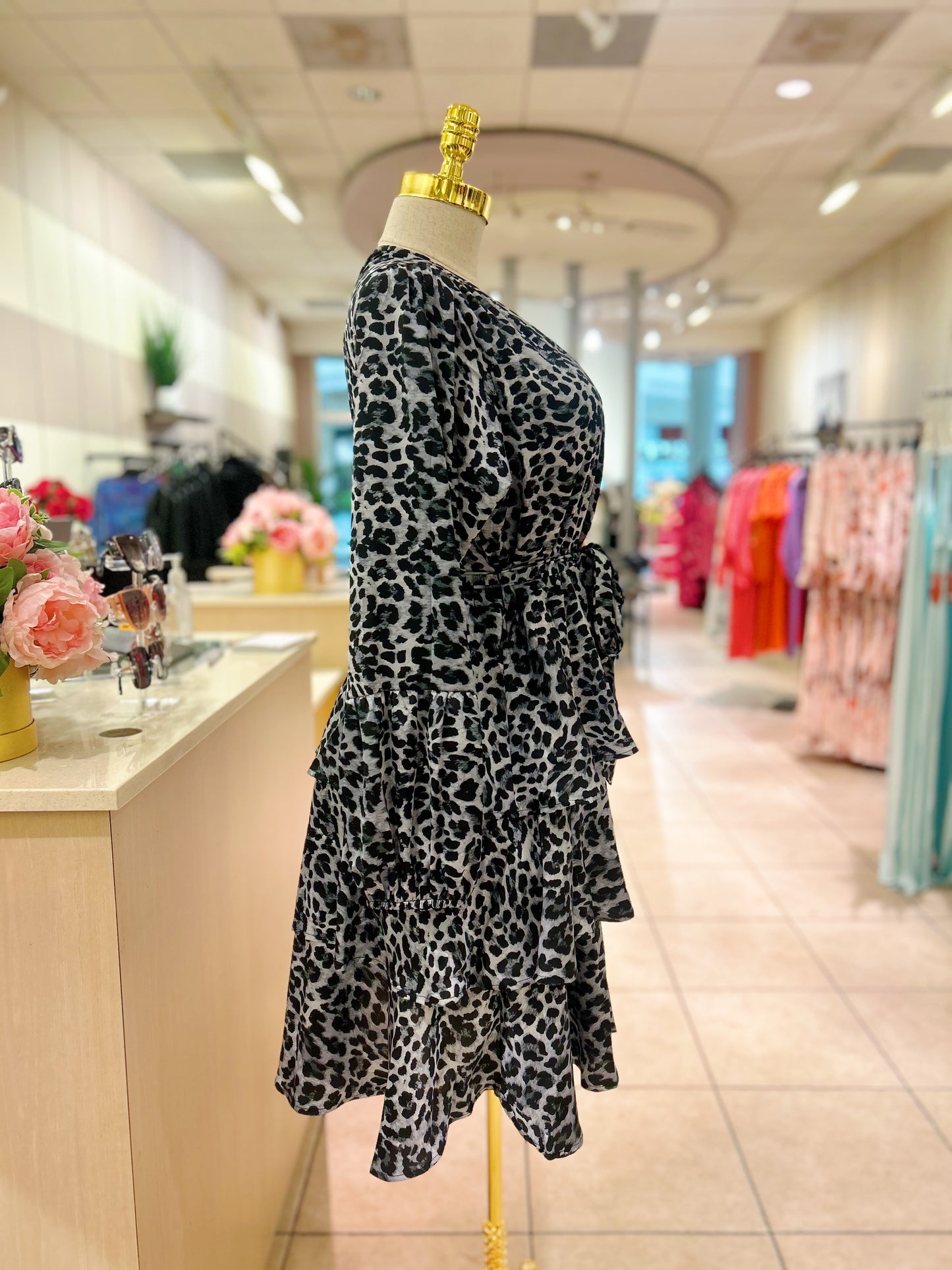 Silver Leopard Dress