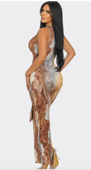 Sophia Bronze Marble Dress