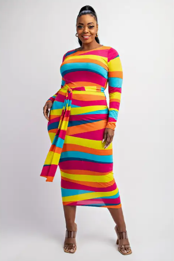 Color Splash Bodycon Dress