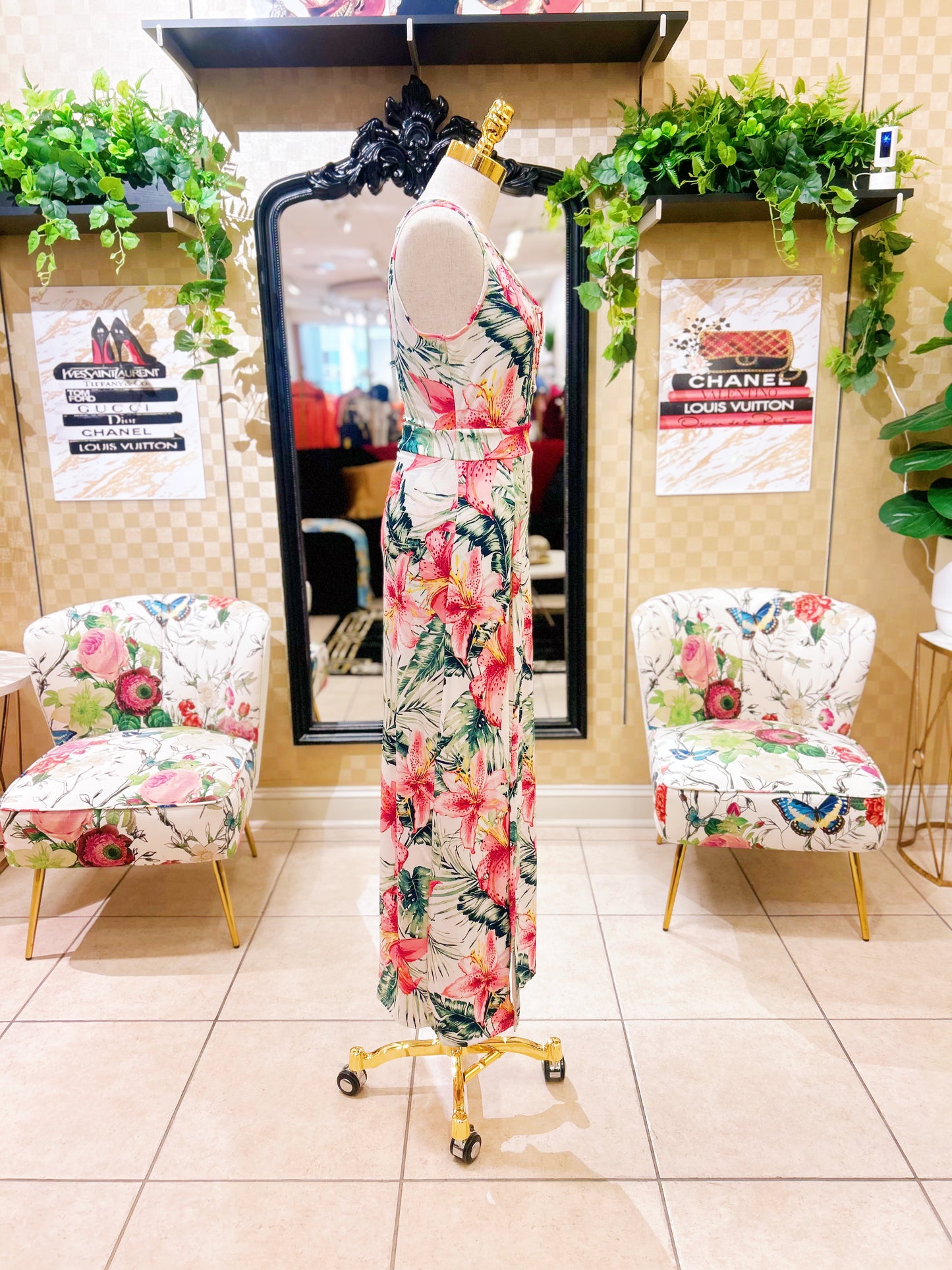Double Slit Tropical Dress