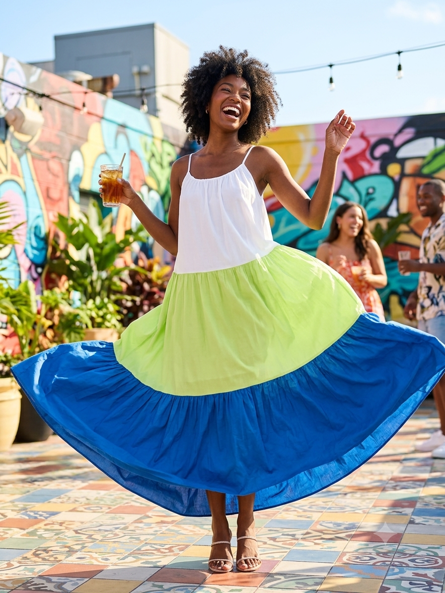 Azure Breeze Boho Maxi