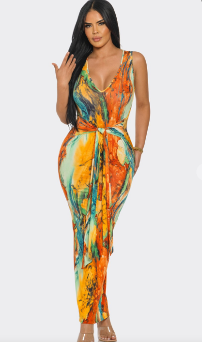 Diorosa Orange Dress