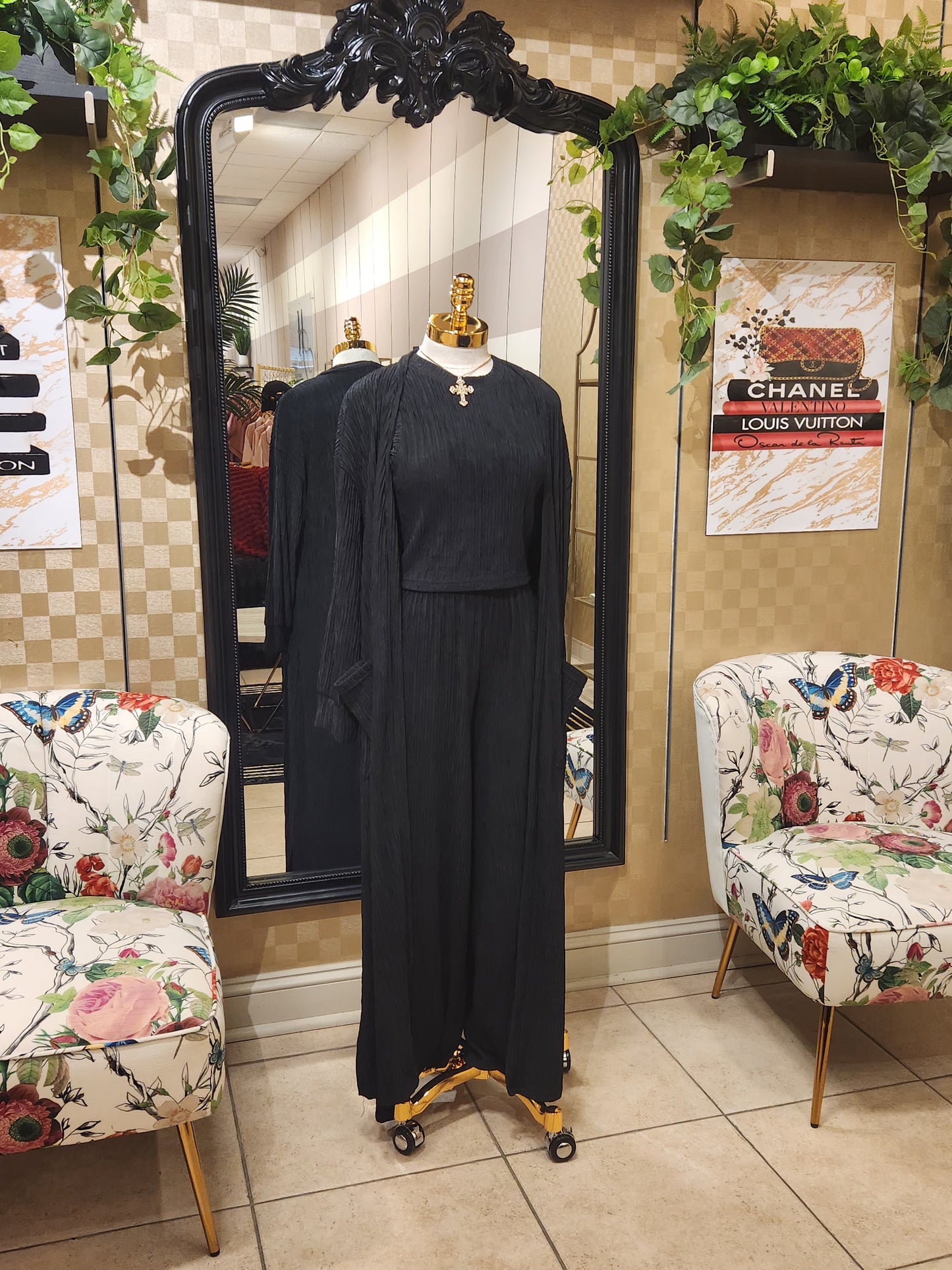 Black 3pc Pants Set